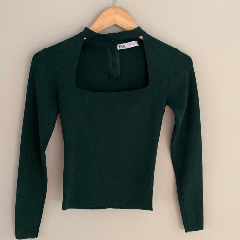 Zara Square Neck Cut-Out Choker Top